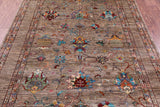 Peshawar Hand Knotted Wool Rug - 5' 1" X 6' 8" - Golden Nile