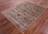 Peshawar Hand Knotted Wool Rug - 5' 1" X 6' 8" - Golden Nile