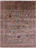 Peshawar Hand Knotted Wool Rug - 5' 1" X 6' 8" - Golden Nile