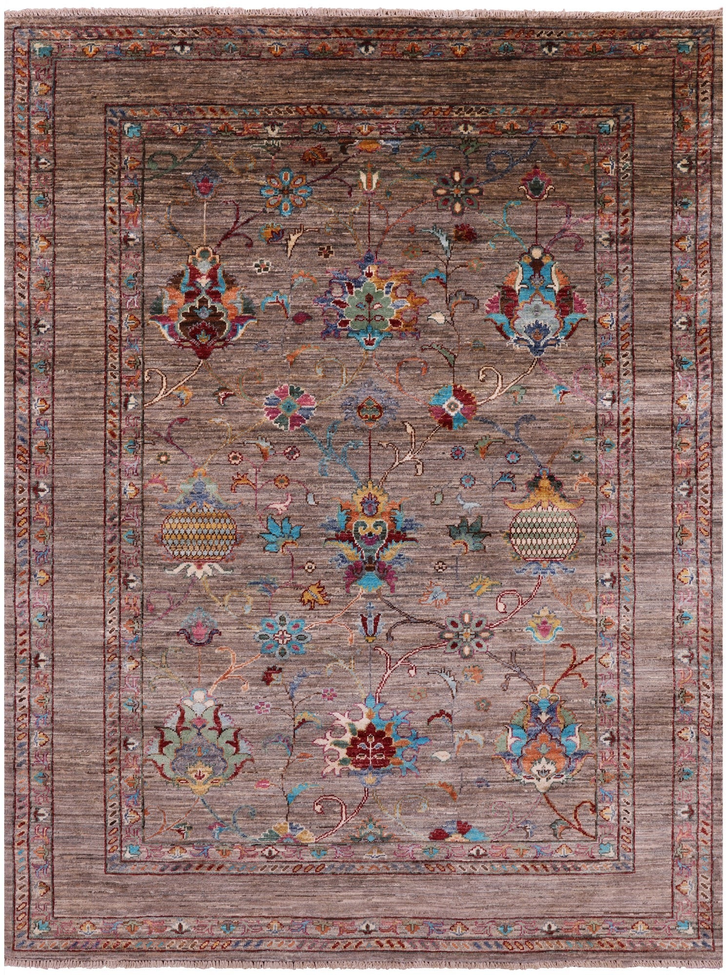 Peshawar Hand Knotted Wool Rug - 5' 1" X 6' 8" - Golden Nile