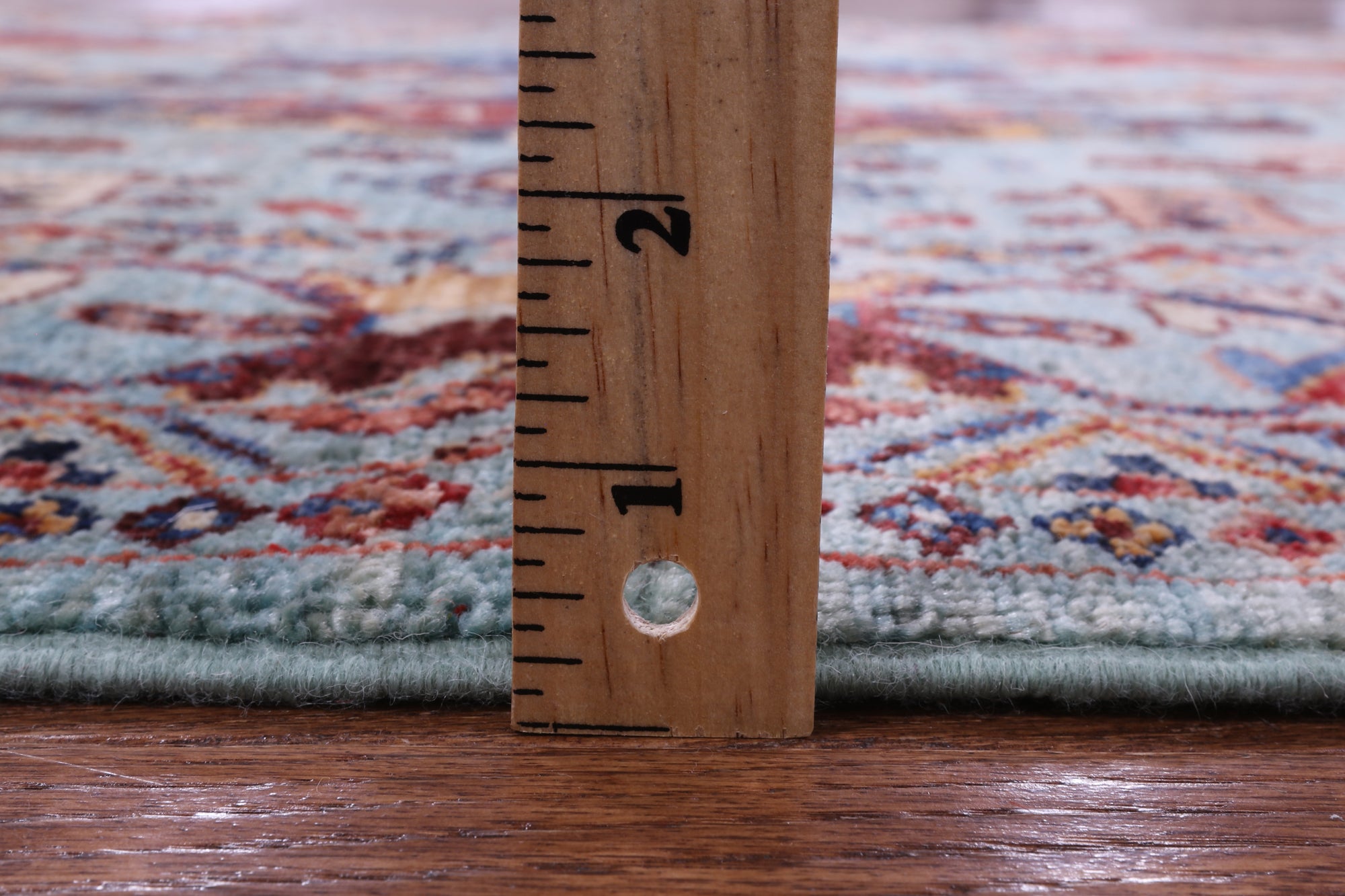 Blue Persian Fine Serapi Hand Knotted Wool Rug - 4' 11" X 6' 6" - Golden Nile