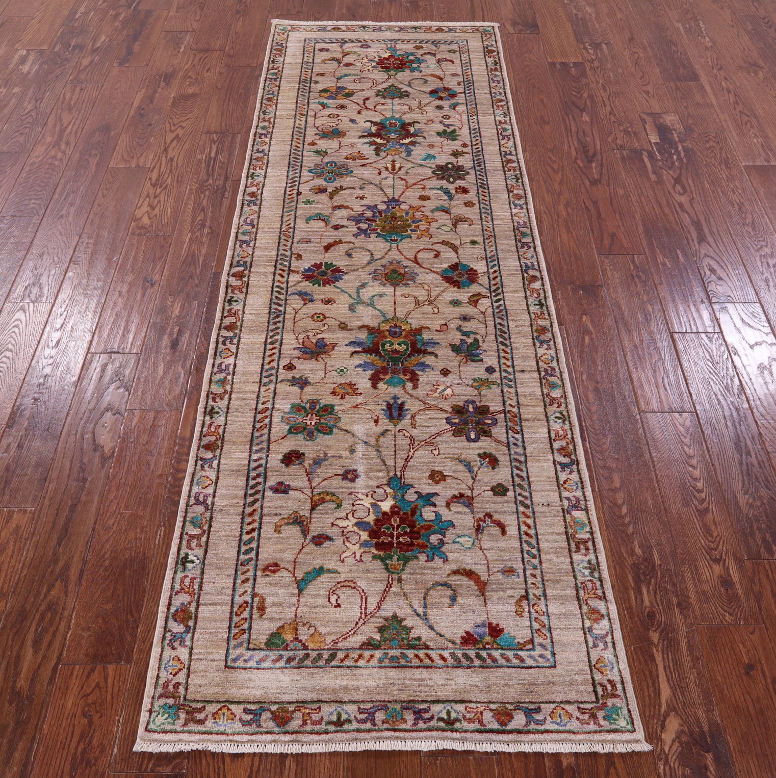Peshawar Hand Knotted Wool Runner Rug - 2' 9" X 8' 3" - Golden Nile