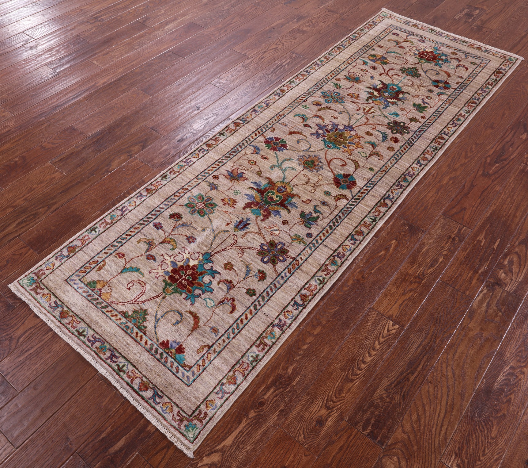 Peshawar Hand Knotted Wool Runner Rug - 2' 9" X 8' 3" - Golden Nile