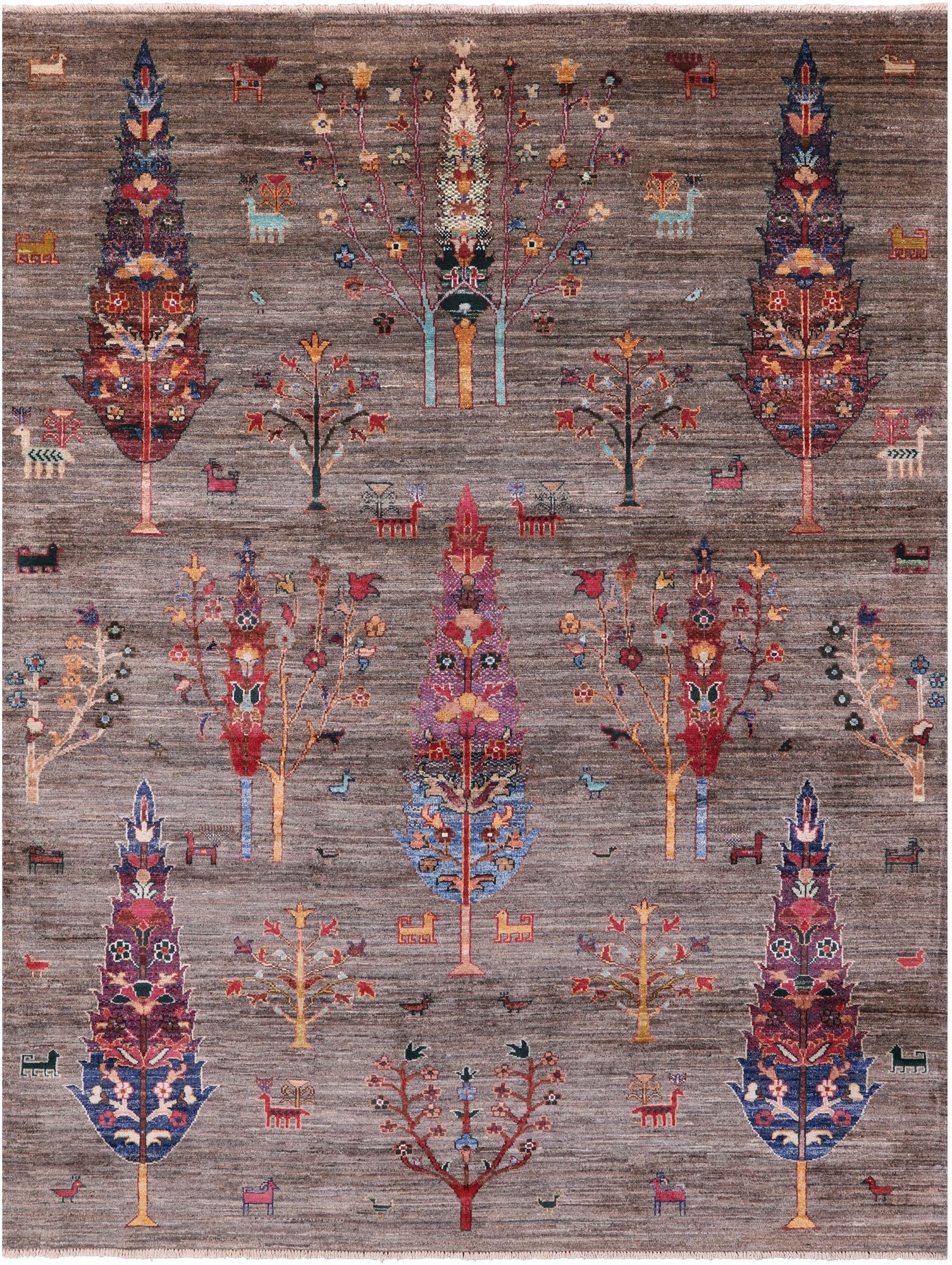 Tribal Persian Gabbeh Hand Knotted Wool Rug - 5' 11" X 8' 0" - Golden Nile