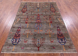 Tribal Persian Gabbeh Hand Knotted Wool Rug - 5' 11" X 8' 0" - Golden Nile