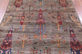 Tribal Persian Gabbeh Hand Knotted Wool Rug - 5' 11" X 8' 0" - Golden Nile