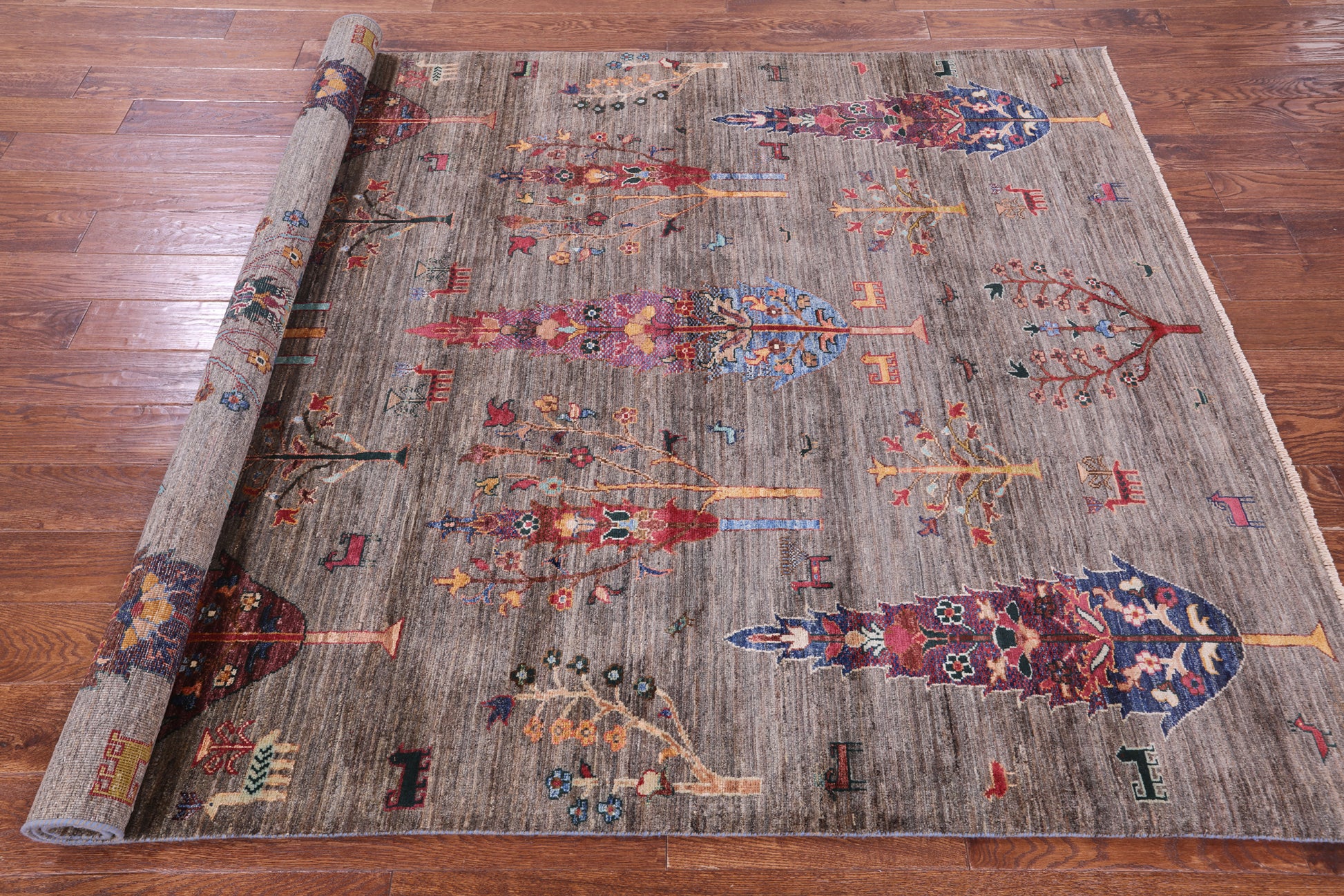 Tribal Persian Gabbeh Hand Knotted Wool Rug - 5' 11" X 8' 0" - Golden Nile