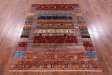 Tribal Persian Gabbeh Hand Knotted Wool Rug - 4' 11" X 6' 8" - Golden Nile