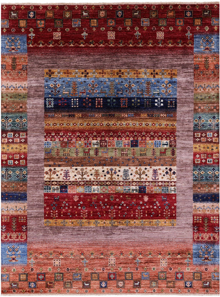 Tribal Persian Gabbeh Hand Knotted Wool Rug - 4' 11" X 6' 8" - Golden Nile