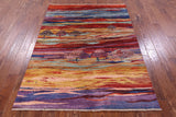 Tribal Persian Gabbeh Hand Knotted Wool Rug - 4' 11" X 6' 7" - Golden Nile