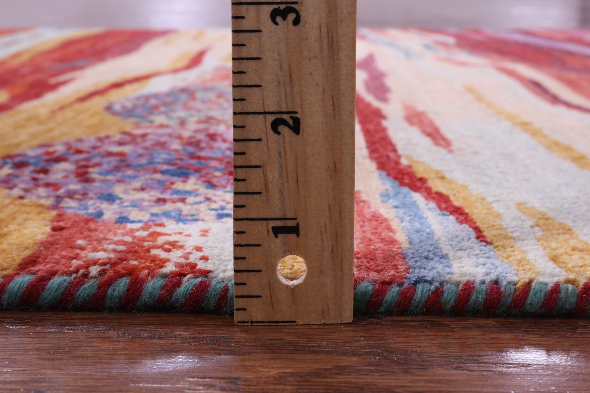 Persian Tribal Gabbeh Hand Knotted Wool Rug - 3' 4" X 4' 10" - Golden Nile