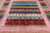 Tribal Persian Gabbeh Hand Knotted Wool Rug - 6' 10" X 9' 11" - Golden Nile