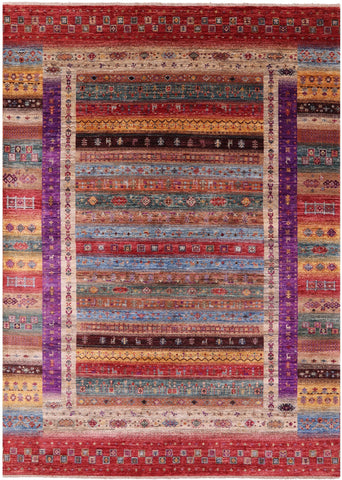 Tribal Persian Gabbeh Hand Knotted Wool Rug - 7' 0