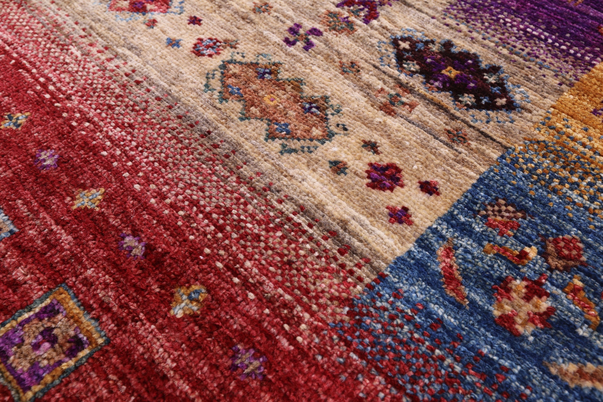 Tribal Persian Gabbeh Hand Knotted Wool Rug - 7' 0" X 10' 0" - Golden Nile