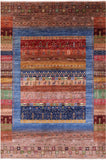 Tribal Persian Gabbeh Hand Knotted Wool Rug - 6' 9" X 10' 0" - Golden Nile