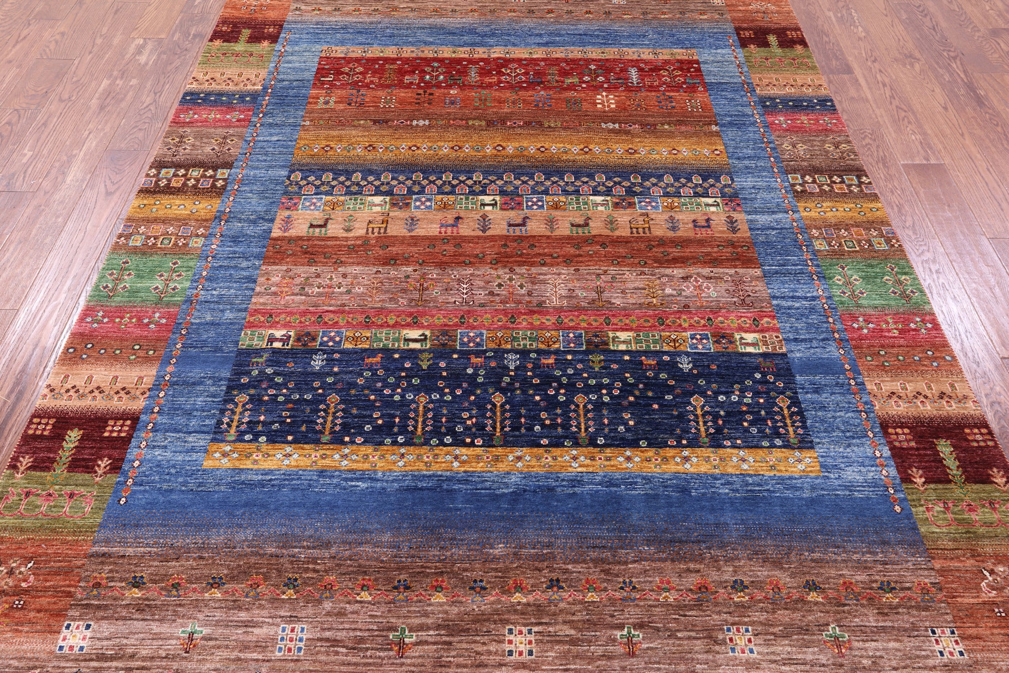 Tribal Persian Gabbeh Hand Knotted Wool Rug - 6' 9" X 10' 0" - Golden Nile