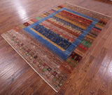 Tribal Persian Gabbeh Hand Knotted Wool Rug - 6' 9" X 10' 0" - Golden Nile