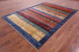 Persian Gabbeh Tribal Hand Knotted Wool Rug - 5' 8" X 7' 11" - Golden Nile