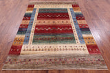 Tribal Persian Gabbeh Hand Knotted Wool Rug - 5' 9" X 8' 1" - Golden Nile