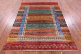 Tribal Persian Gabbeh Hand Knotted Wool Rug - 6' 0" X 7' 6" - Golden Nile