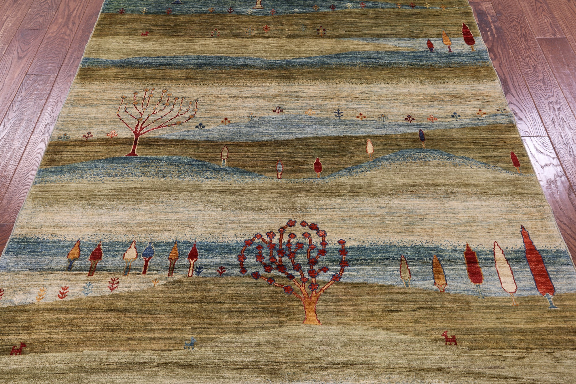 Tribal Persian Gabbeh Hand Knotted Wool Rug - 5' 8" X 7' 10" - Golden Nile