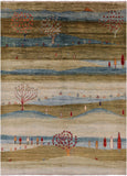 Tribal Persian Gabbeh Hand Knotted Wool Rug - 5' 8" X 7' 10" - Golden Nile