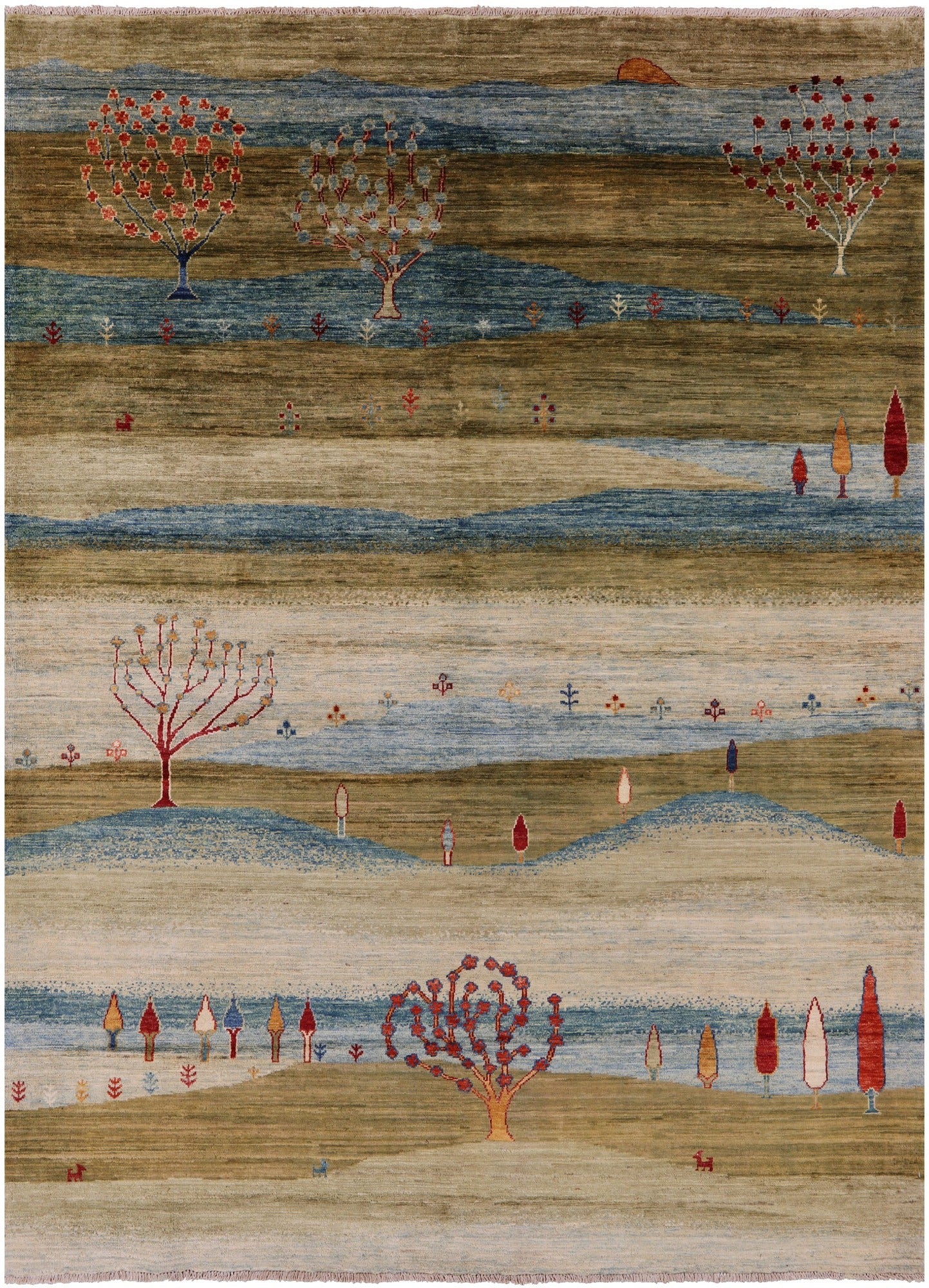 Tribal Persian Gabbeh Hand Knotted Wool Rug - 5' 8" X 7' 10" - Golden Nile