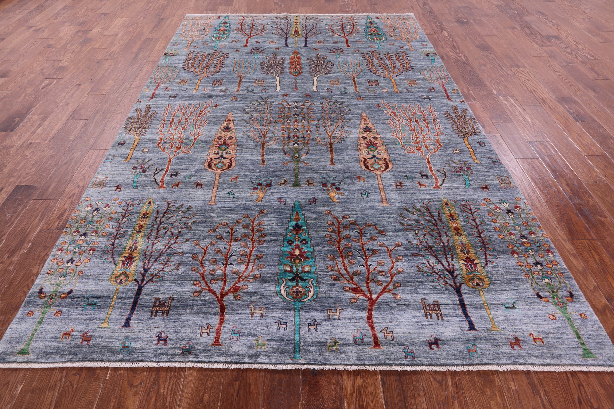 Tribal Persian Gabbeh Hand Knotted Wool Rug - 6' 11" X 10' 1" - Golden Nile