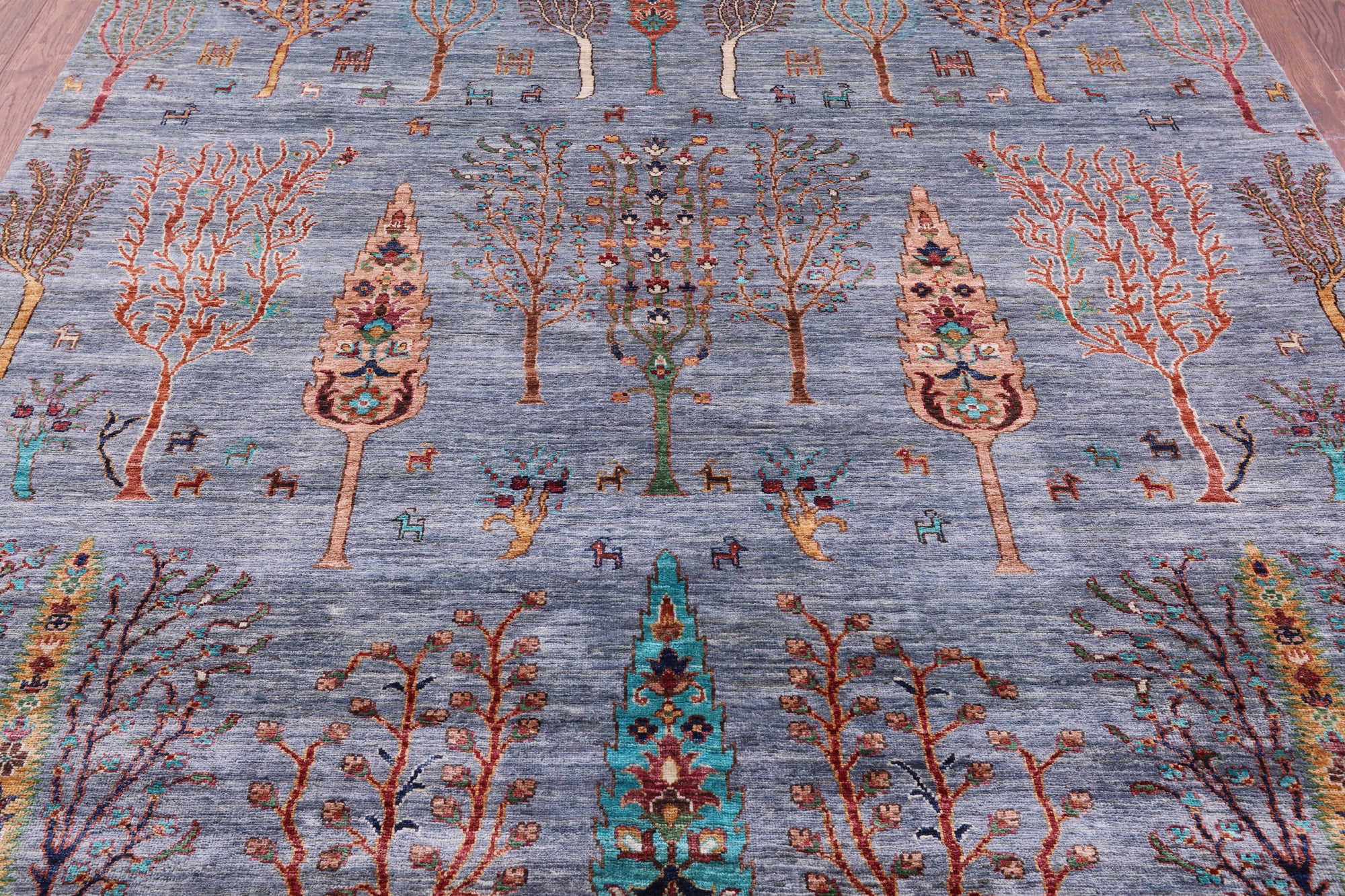 Tribal Persian Gabbeh Hand Knotted Wool Rug - 6' 11" X 10' 1" - Golden Nile