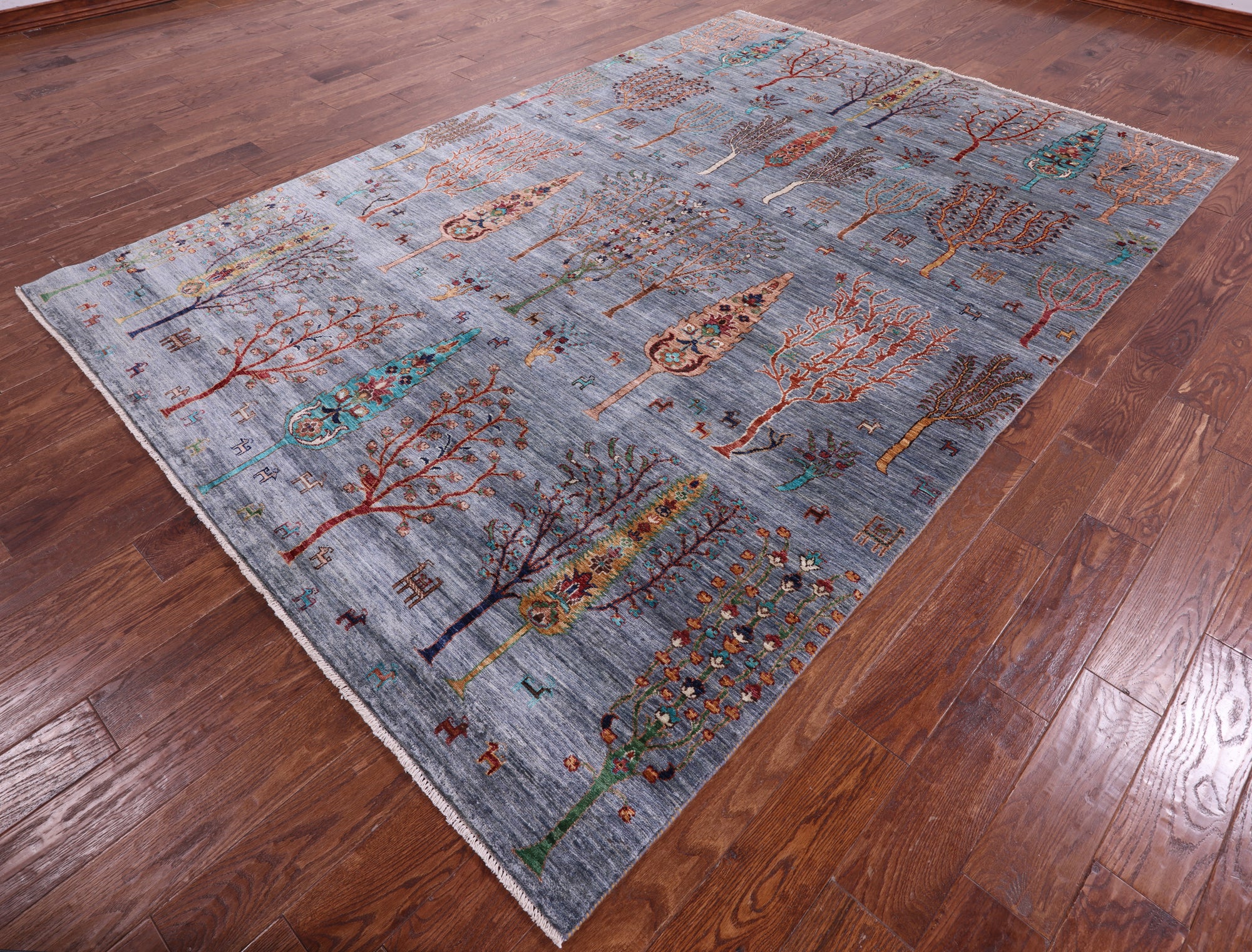 Tribal Persian Gabbeh Hand Knotted Wool Rug - 6' 11" X 10' 1" - Golden Nile