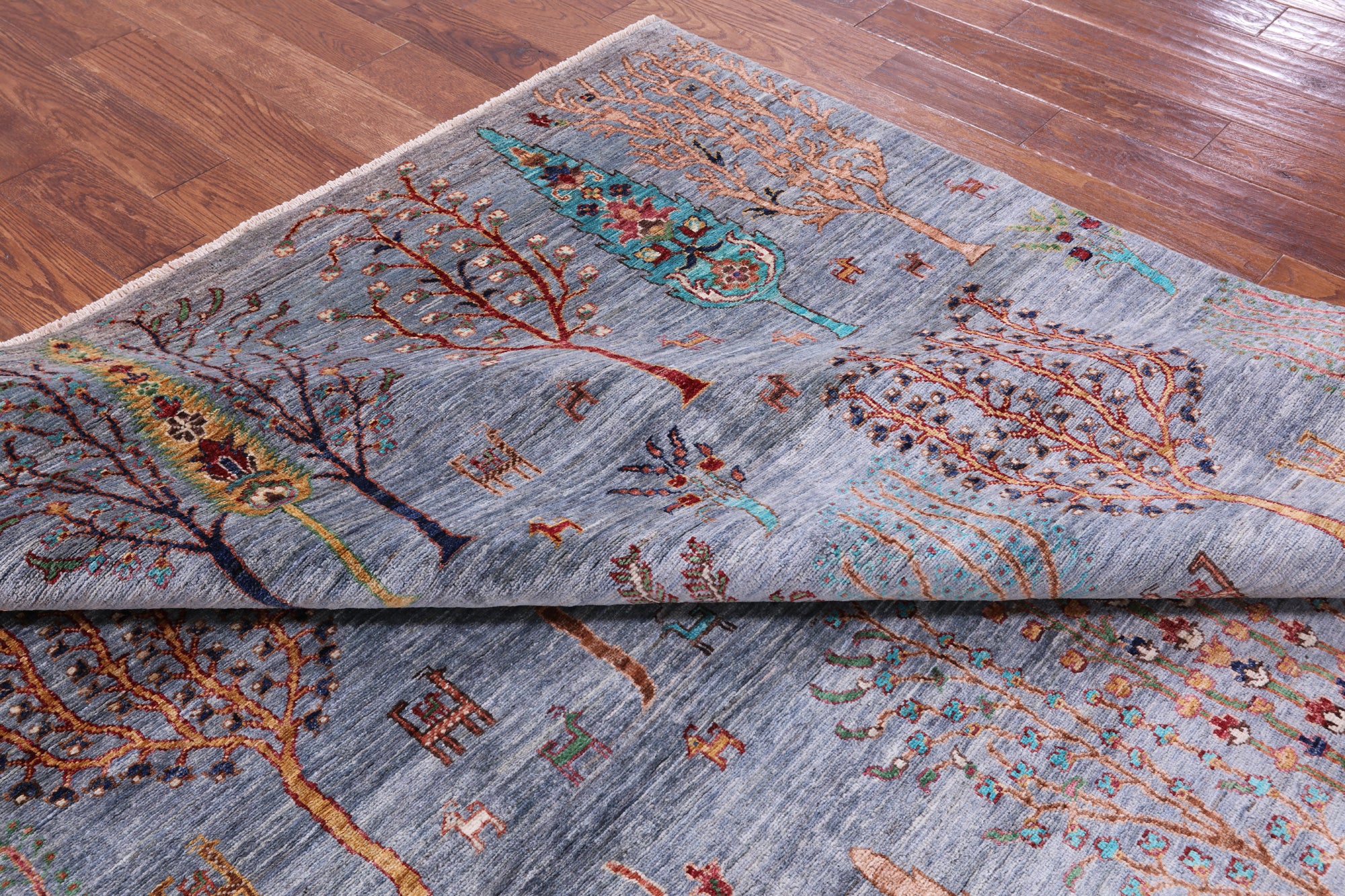 Tribal Persian Gabbeh Hand Knotted Wool Rug - 6' 11" X 10' 1" - Golden Nile