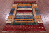Persian Gabbeh Tribal Hand Knotted Wool Rug - 4' 3" X 6' 0" - Golden Nile