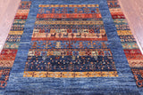 Persian Tribal Gabbeh Hand Knotted Wool Rug - 4' 1" X 6' 2" - Golden Nile