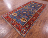 Blue Persian Fine Serapi Hand Knotted Wool Rug - 5' 11" X 12' 0" - Golden Nile