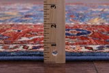 Blue Persian Fine Serapi Hand Knotted Wool Rug - 5' 11" X 12' 0" - Golden Nile