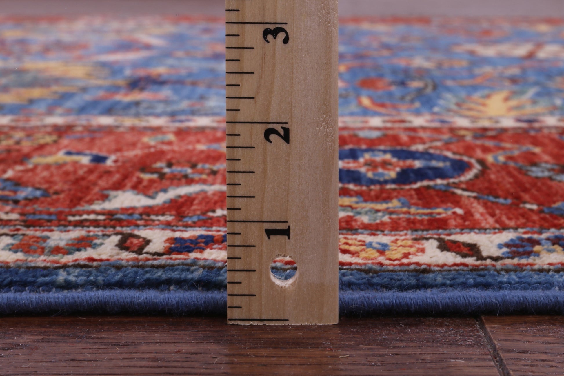 Blue Persian Fine Serapi Hand Knotted Wool Rug - 5' 11" X 12' 0" - Golden Nile