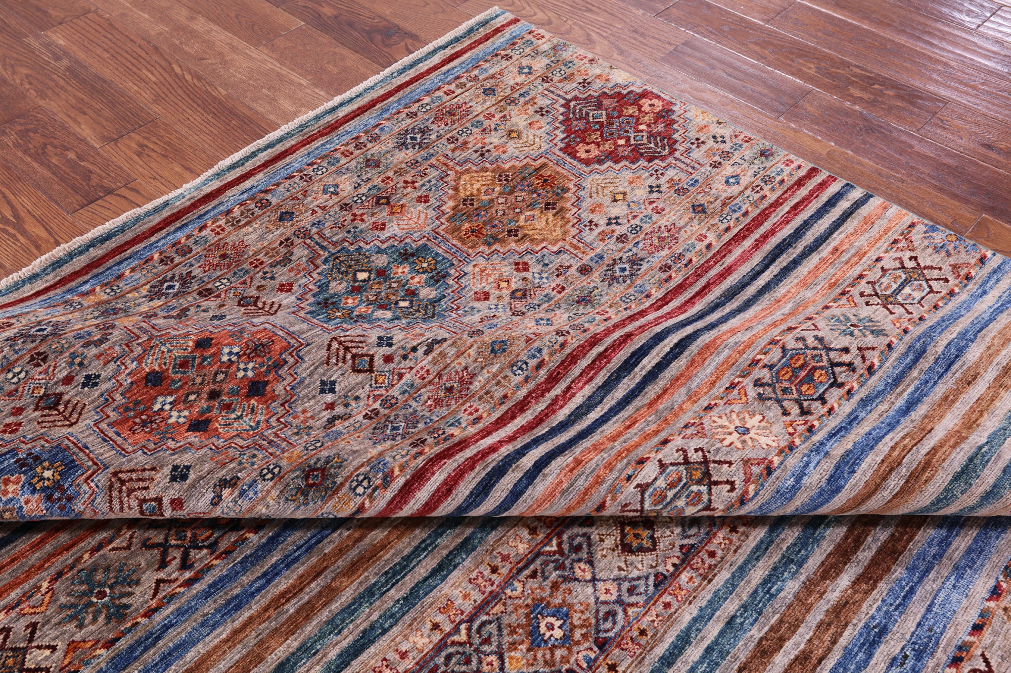 Khorjin Persian Gabbeh Hand Knotted Wool Rug - 6' 8" X 9' 8" - Golden Nile