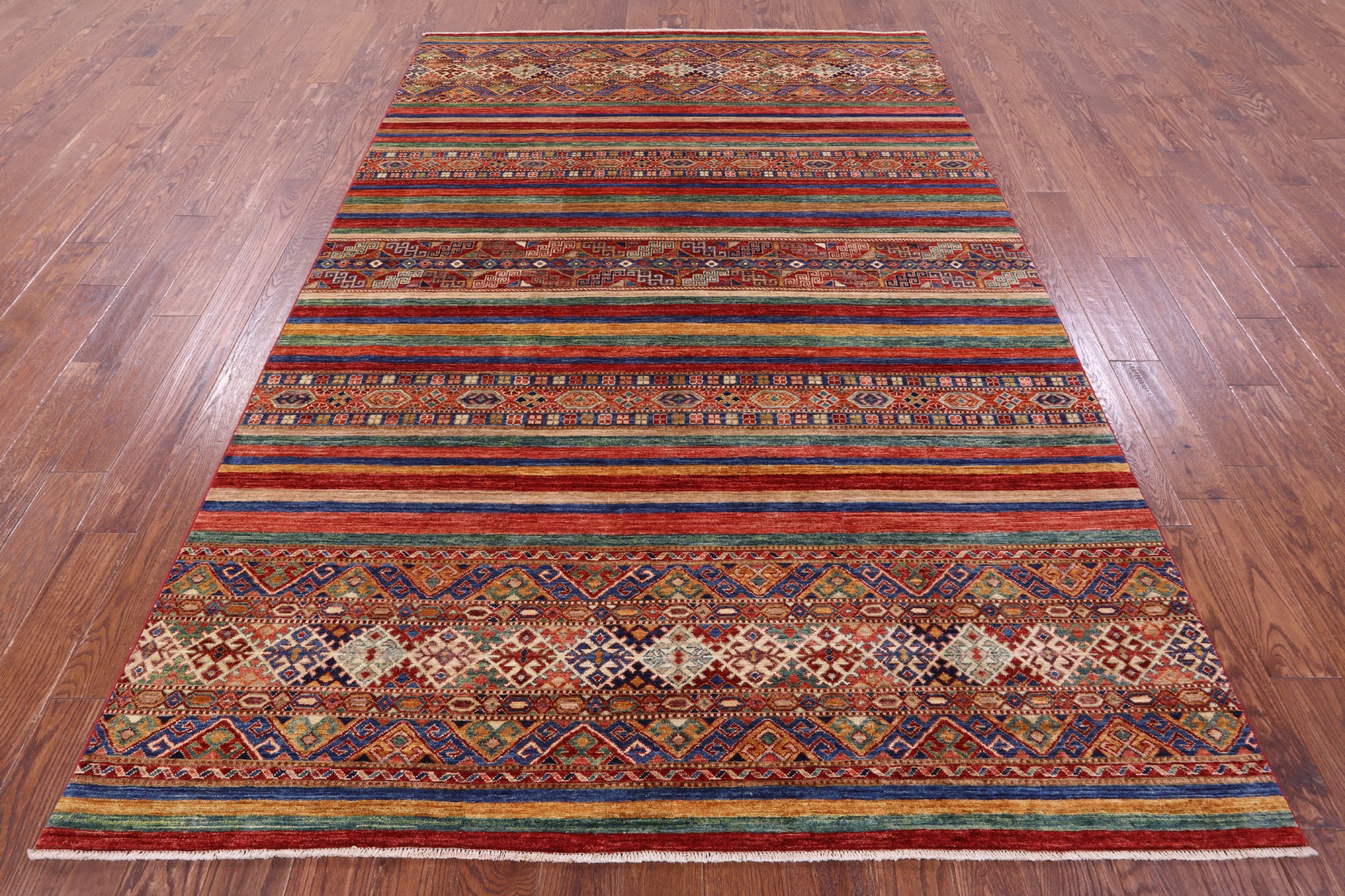 Khorjin Persian Gabbeh Hand Knotted Wool Rug - 6' 6" X 9' 8" - Golden Nile