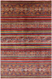 Khorjin Persian Gabbeh Hand Knotted Wool Rug - 6' 6" X 9' 8" - Golden Nile