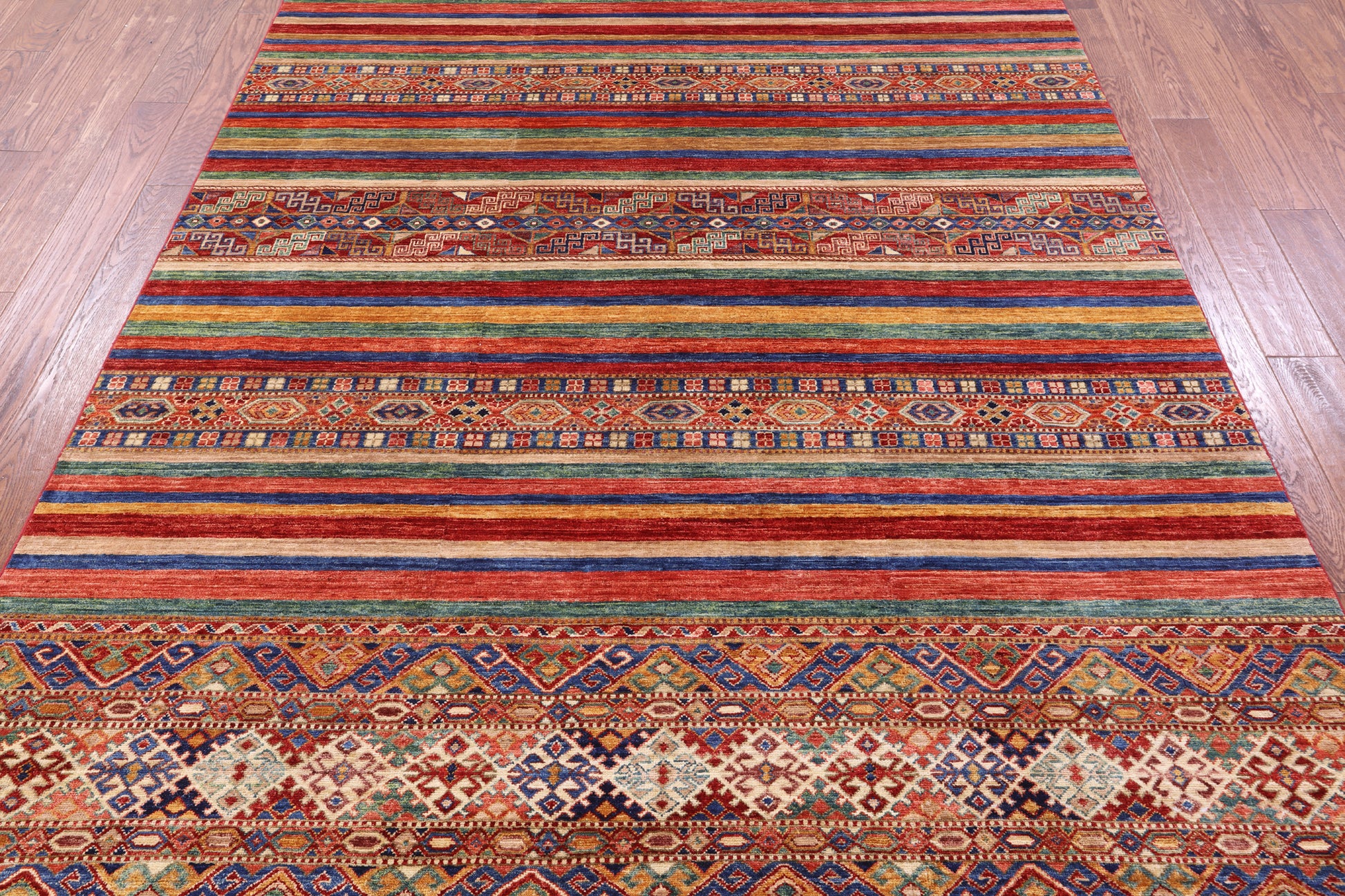 Khorjin Persian Gabbeh Hand Knotted Wool Rug - 6' 6" X 9' 8" - Golden Nile