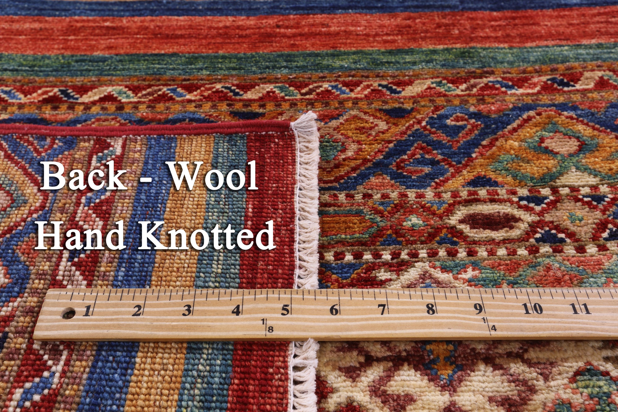 Khorjin Persian Gabbeh Hand Knotted Wool Rug - 6' 6" X 9' 8" - Golden Nile