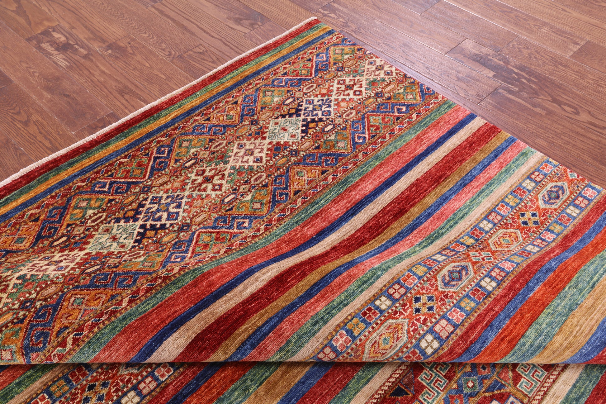 Khorjin Persian Gabbeh Hand Knotted Wool Rug - 6' 6" X 9' 8" - Golden Nile