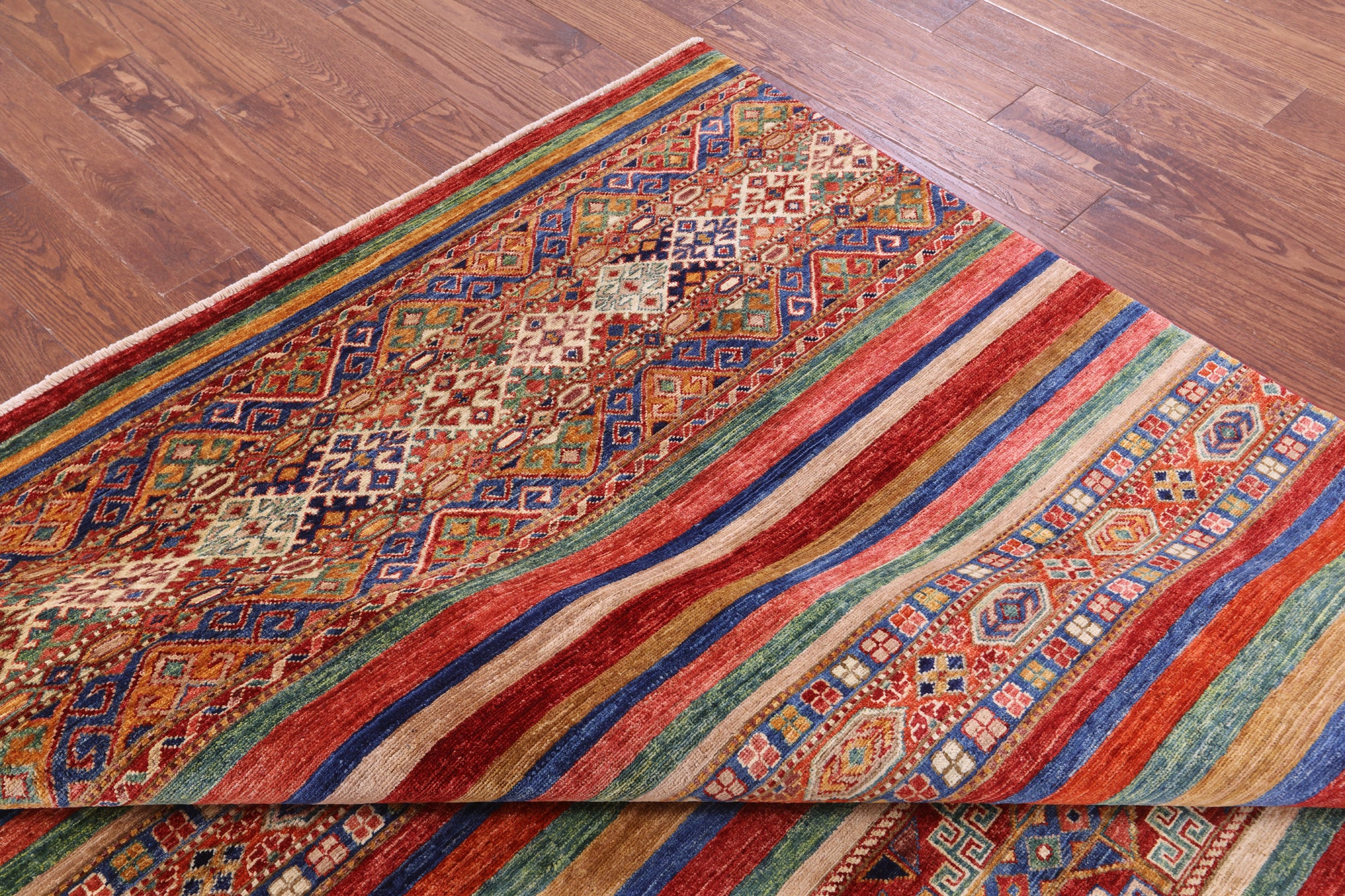 Khorjin Persian Gabbeh Hand Knotted Wool Rug - 6' 6" X 9' 8" - Golden Nile