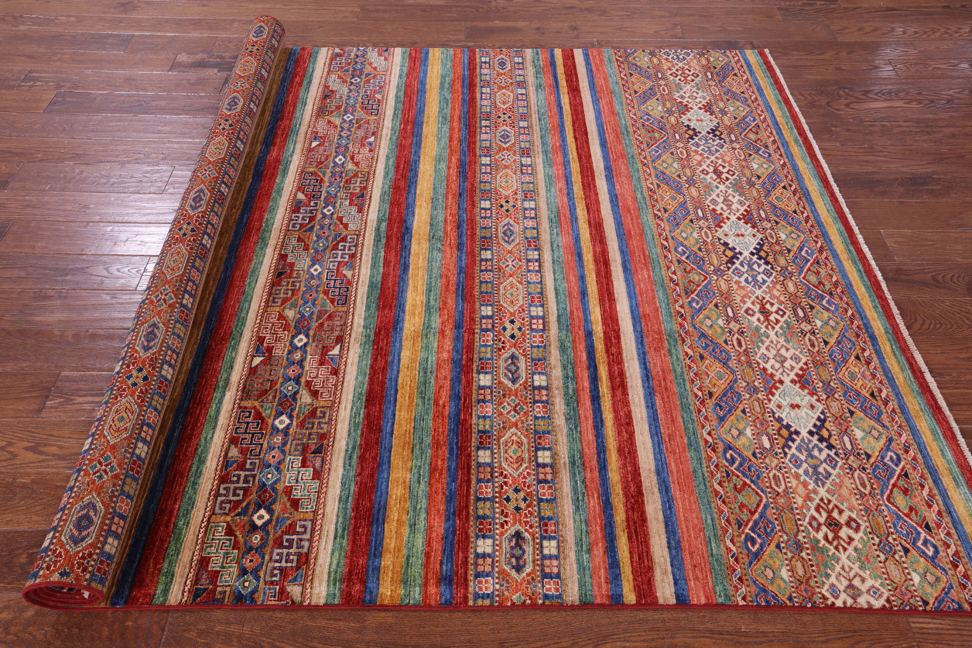 Khorjin Persian Gabbeh Hand Knotted Wool Rug - 6' 6" X 9' 8" - Golden Nile