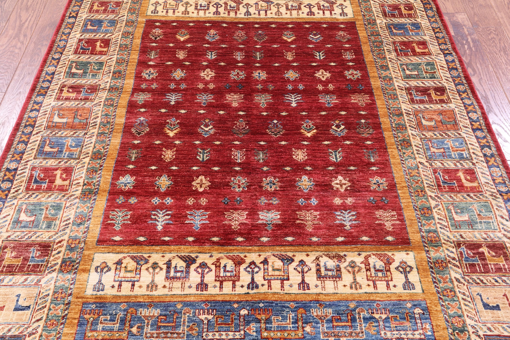 Tribal Persian Gabbeh Hand Knotted Wool Rug - 5' 7" X 8' 1" - Golden Nile