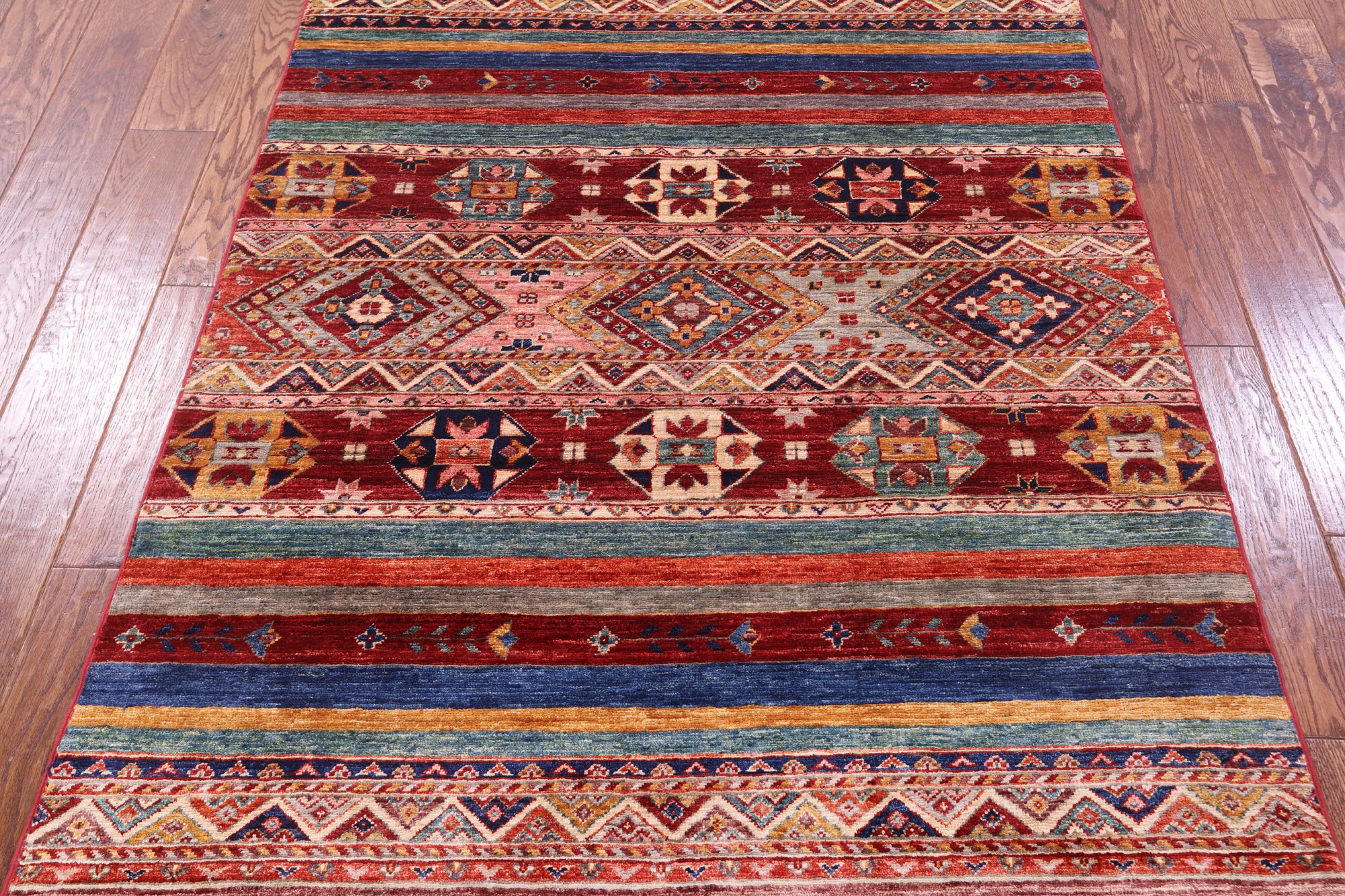 Khorjin Persian Gabbeh Hand Knotted Wool Rug - 4' 0" X 5' 8" - Golden Nile