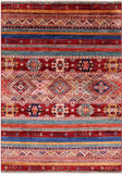 Khorjin Persian Gabbeh Hand Knotted Wool Rug - 4' 0" X 5' 8" - Golden Nile