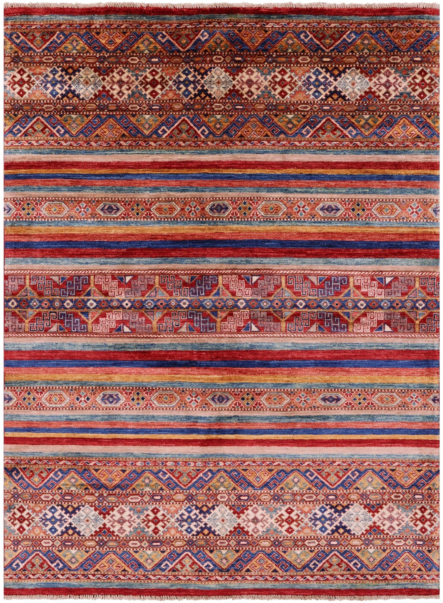 Khorjin Persian Gabbeh Hand Knotted Wool Rug - 4' 11" X 6' 6" - Golden Nile