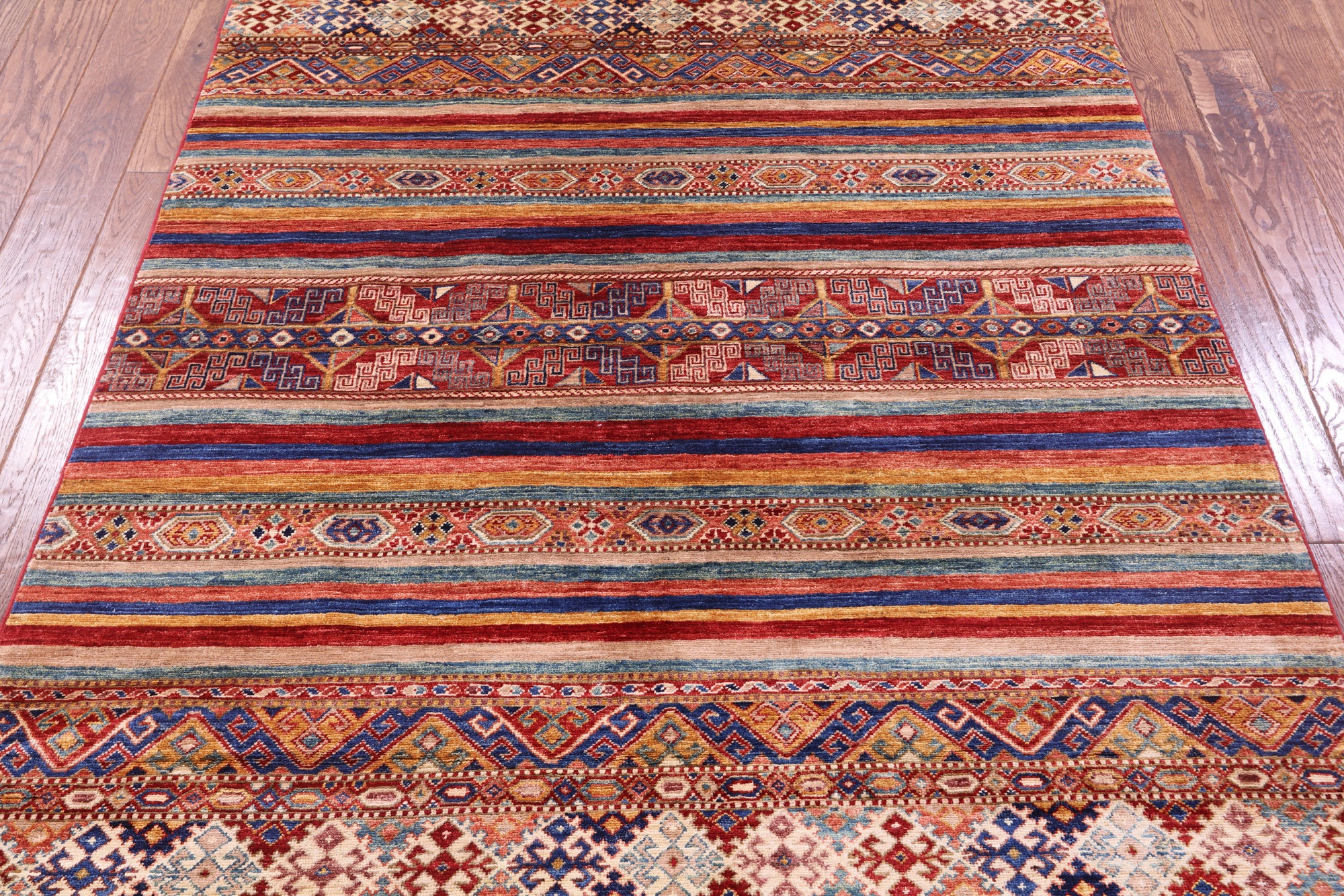 Khorjin Persian Gabbeh Hand Knotted Wool Rug - 4' 11" X 6' 6" - Golden Nile