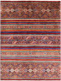 Khorjin Persian Gabbeh Hand Knotted Wool Rug - 4' 11" X 6' 5" - Golden Nile